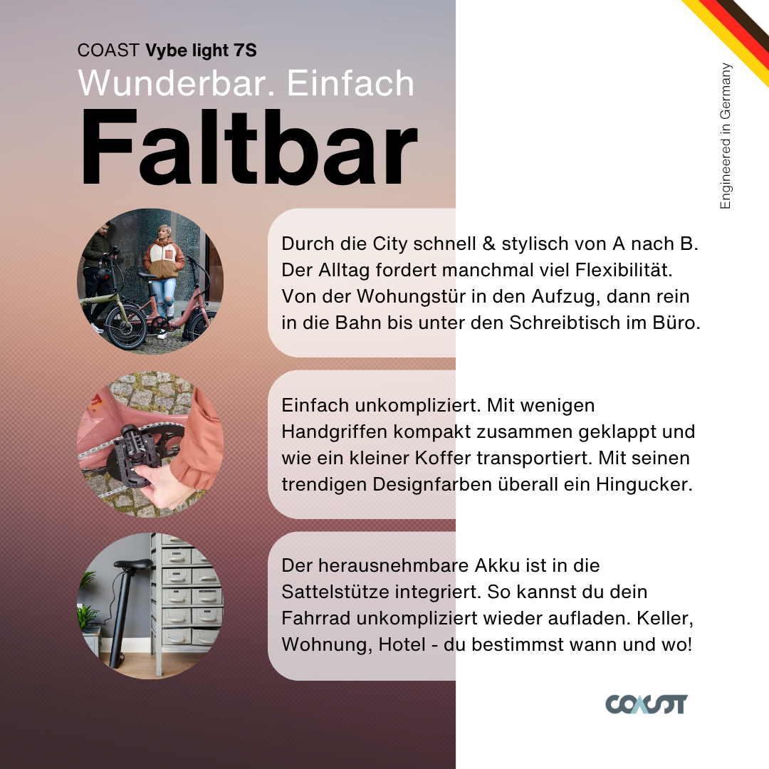 sattelstütze flyer E-Klapprad VYBE LIGHT 7-Gang - Modern & Leistungsstark